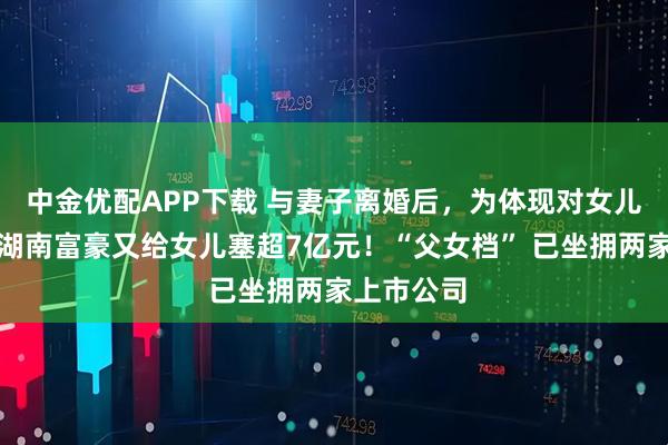 中金优配APP下载 与妻子离婚后，为体现对女儿的关爱，湖南富豪又给女儿塞超7亿元！“父女档” 已坐拥两家上市公司